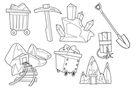 Mining black and white vector