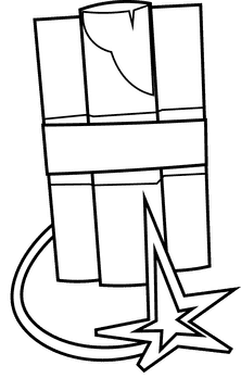 Mining dynamite black and white clipart