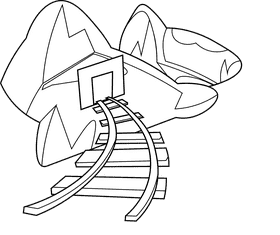 Mining mine shaft black and white clipart