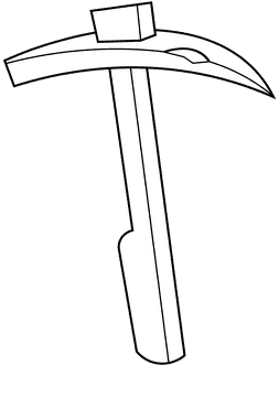 Mining pickaxe black and white clipart