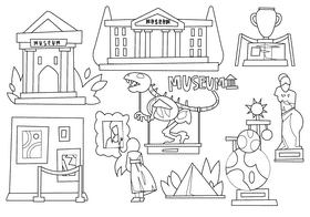 Museum black and white vector