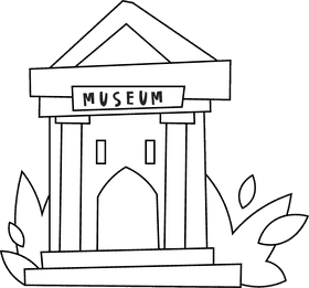 Museum black and white clipart