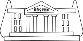 Museum black and white clipart
