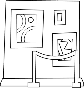 Museum pictures black and white clipart