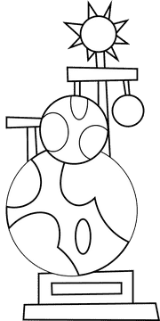 Museum sun black and white clipart