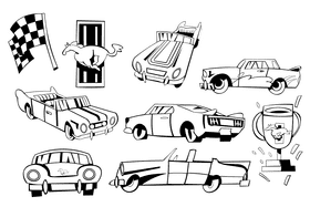 Mustang black and white vector