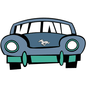 Mustang front blue clipart