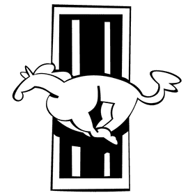 Mustang logo black and white clipart