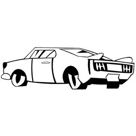 Mustang white black and white clipart