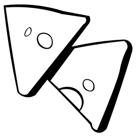 Nachos chips black and white clipart