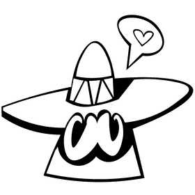 Nachos hat black and white clipart