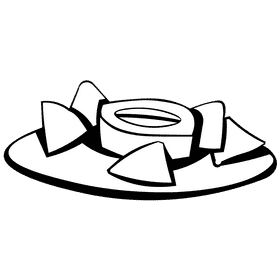Nachos plate black and white clipart