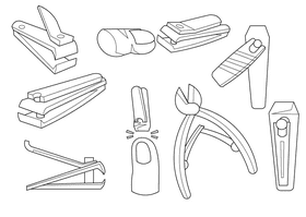 Nail cutter black and white vector