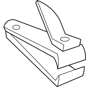 Nail cutter open black and white clipart
