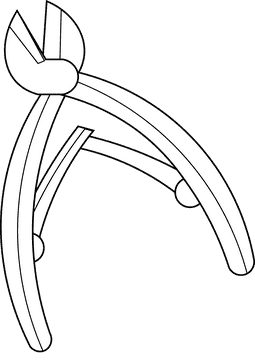 Nail cutter scissors black and white clipart
