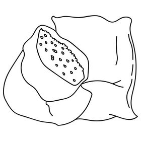 Wheat bag drawing black and white clipart