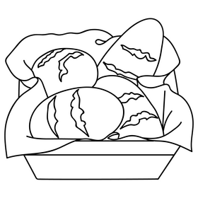 Wheat breads drawing black and white clipart