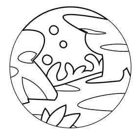 Ocean bottom black and white clipart