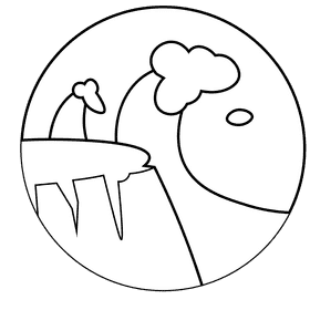 Ocean rock black and white clipart