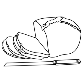 Wheat bread drawing black and white clipart