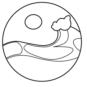 Ocean wave black and white clipart