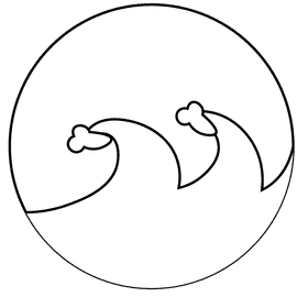 Ocean waves black and white clipart