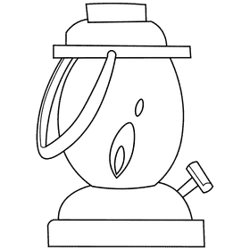 Oil lamp blue black and white clipart