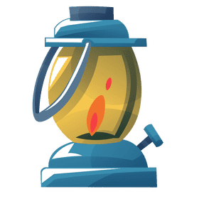 Oil lamp blue clipart