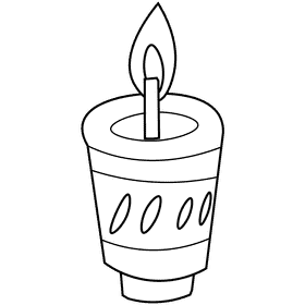 Oil lamp blue small black and white clipart