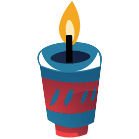 Oil lamp blue small clipart