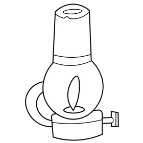 Oil lamp hand black and white clipart