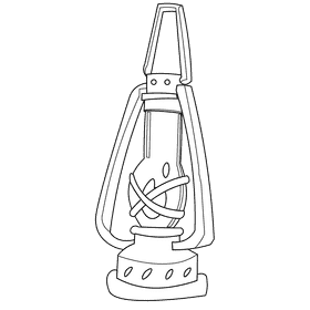 Oil lamp red black and white clipart
