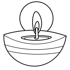 Oil lamp small black and white clipart