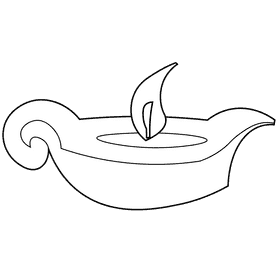 Oil lamp small black and white clipart