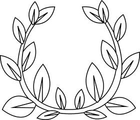 Olive branch head black and white clipart
