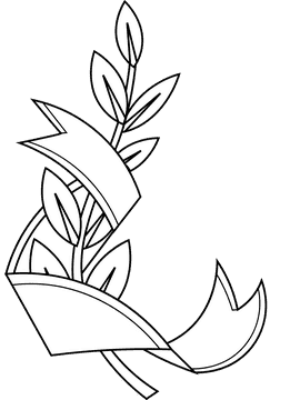 Olive branch stripe black and white clipart