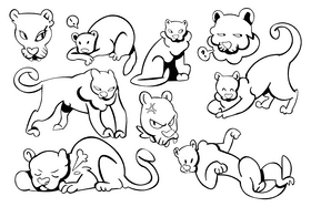 Panther black and white vector