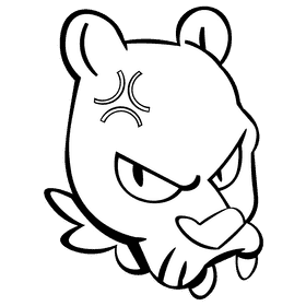 Panther angry black and white clipart