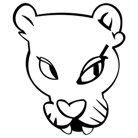 Panther head black and white clipart