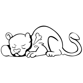 Panther offended black and white clipart