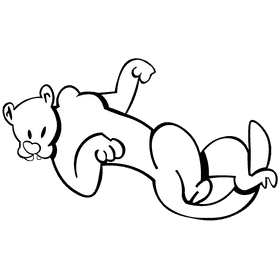 Panther playfull black and white clipart