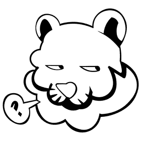 Panther question black and white clipart