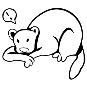 Panther small black and white clipart