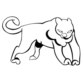 Panther stand black and white clipart