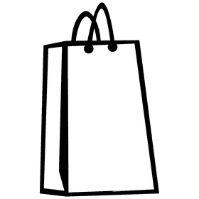 Paper bag blue black and white clipart