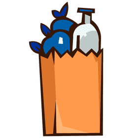 Paper bag full clipart