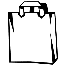 Paper bag handles black and white clipart