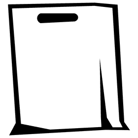 Paper bag hole handles black and white clipart