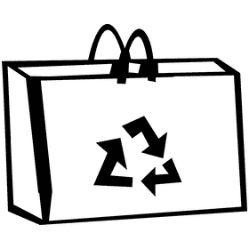 Paper bag recycling black and white clipart