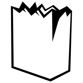 Paper bag zig zag black and white clipart